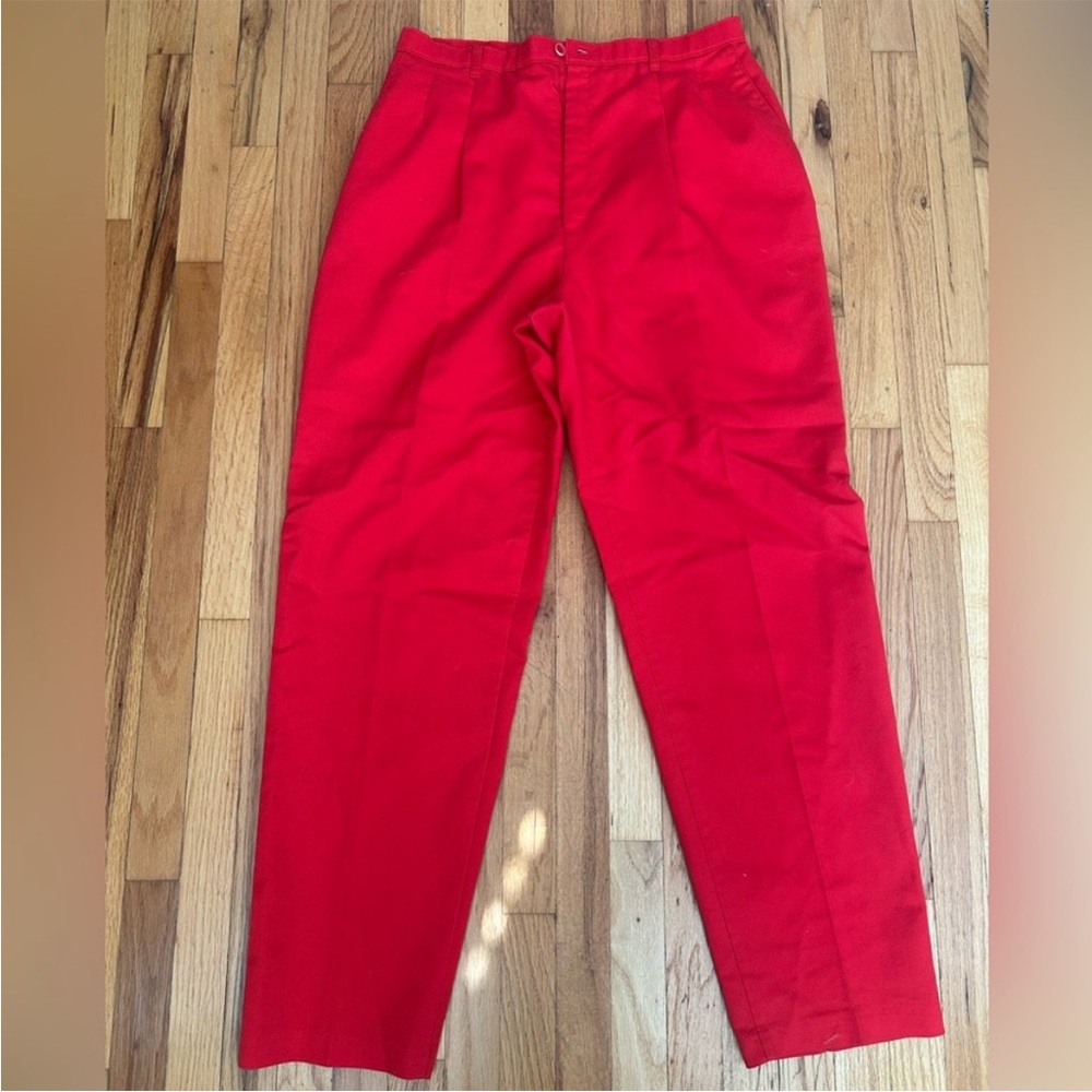 Vintage High Waisted Red Levi's Pleated Slacks